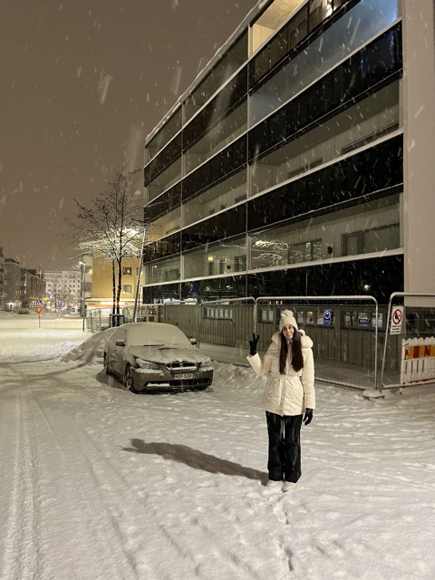 Lydia en la nieve