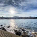Casi puesta de sol desde el agua