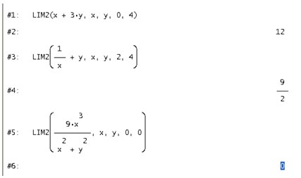Límites en Derive 6